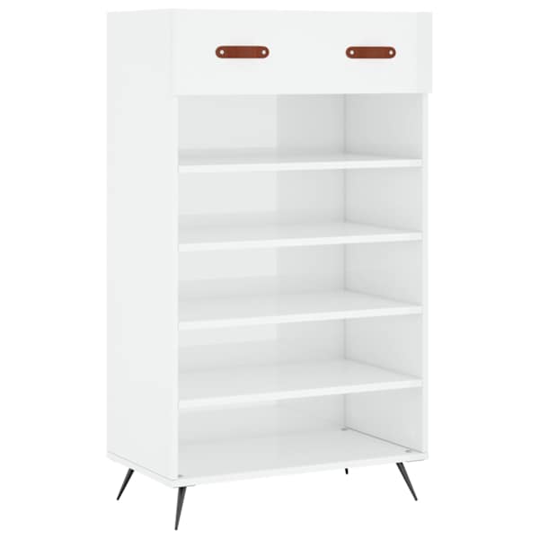 vidaXL jalatsikapp, k&otilde;rgl&auml;ikega valge, 60 x 35 x 105 cm, tehispuit