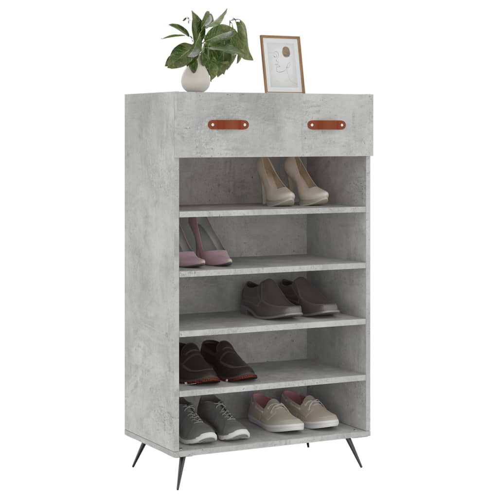 vidaXL Botník betónovo sivý 60x35x105 cm kompozitné drevo