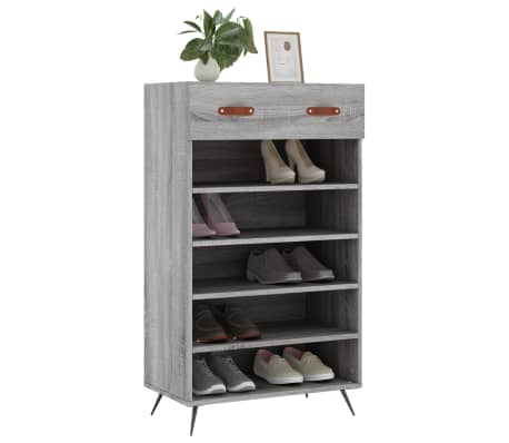 vidaXL Shoe Cabinet Grey Sonoma 60x35x105 cm Engineered Wood