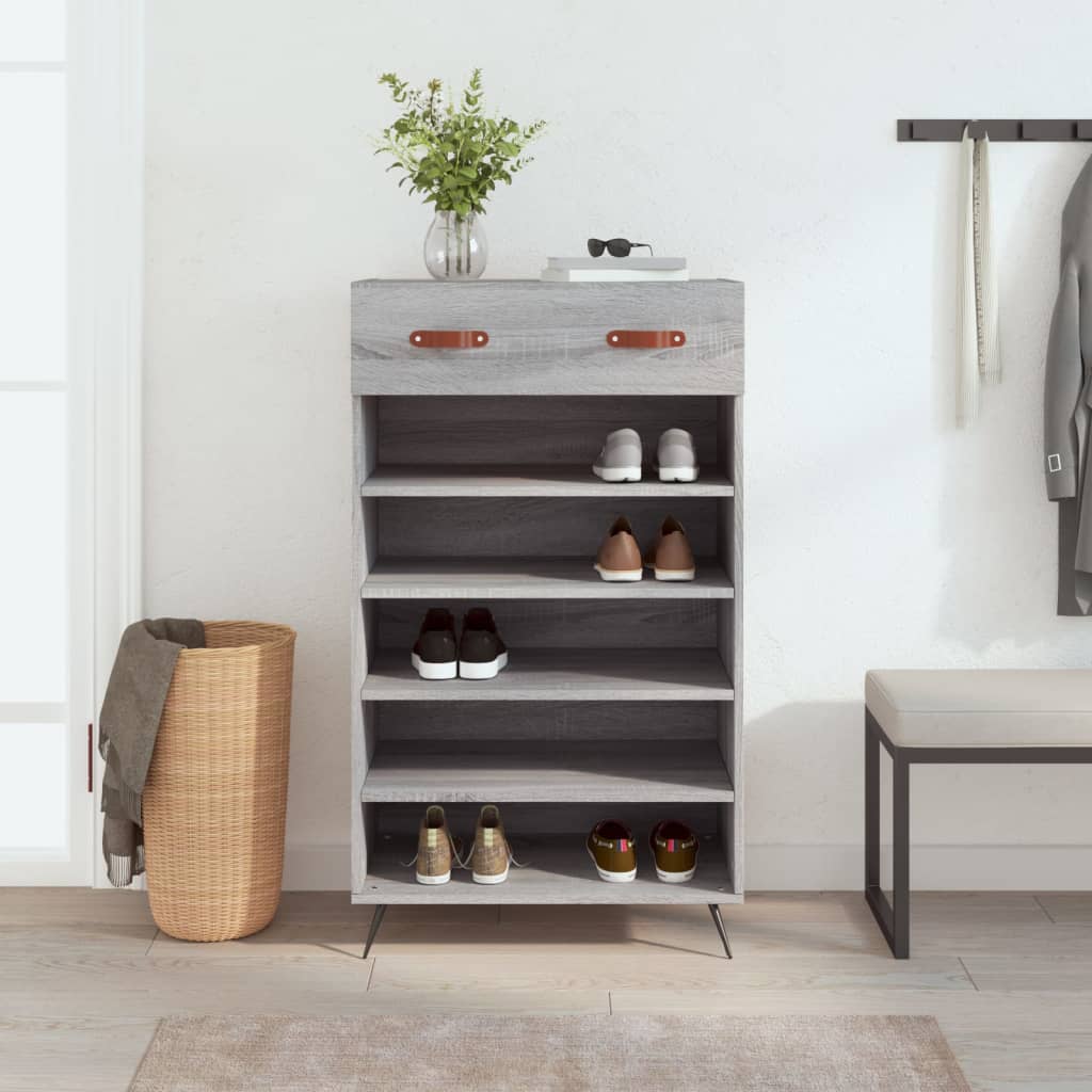 vidaXL Armoire à chaussures sonoma gris 60x35x105 cm bois d'ingénierie