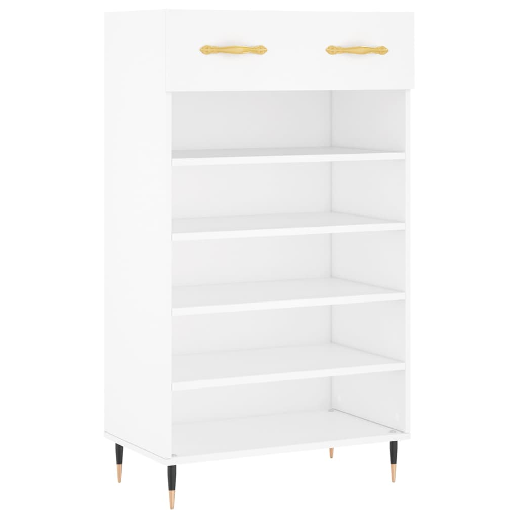 vidaXL Botník biely 60x35x105 cm kompozitné drevo