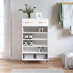 Omarica za čevlje bela 60x35x105 cm inženirski les