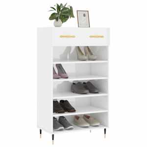 Botník bílý s vysokým leskem 60 x 35 x 105 cm kompozitní dřevo - obrázek 3