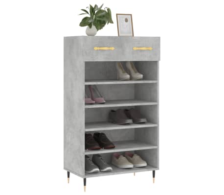 vidaXL Shoe Cabinet Concrete Grey 60x35x105 cm Engineered Wood