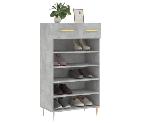 vidaXL Shoe Cabinet Concrete Grey 60x35x105 cm Engineered Wood