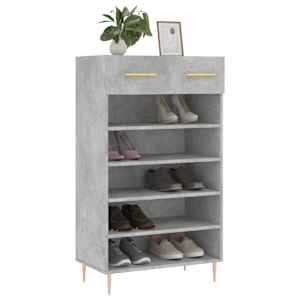 vidaXL Shoe Cabinet Concrete Grey 60x35x105 cm Engineered Wood