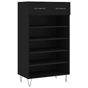 vidaXL jalatsikapp, must, 60 x 35 x 105 cm, tehispuit