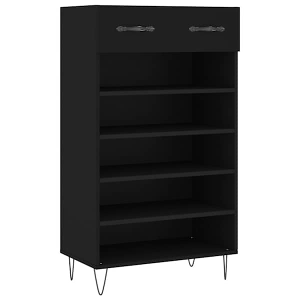 vidaXL jalatsikapp, must, 60 x 35 x 105 cm, tehispuit