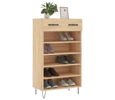 vidaXL Zapatero madera de ingeniería roble Sonoma 60x35x105 cm