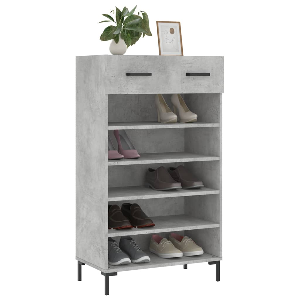 vidaXL Botník betónovo sivý 60x35x105 cm kompozitné drevo