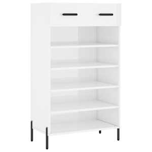 Botník bílý s vysokým leskem 60 x 35 x 105 cm kompozitní dřevo - obrázek 2