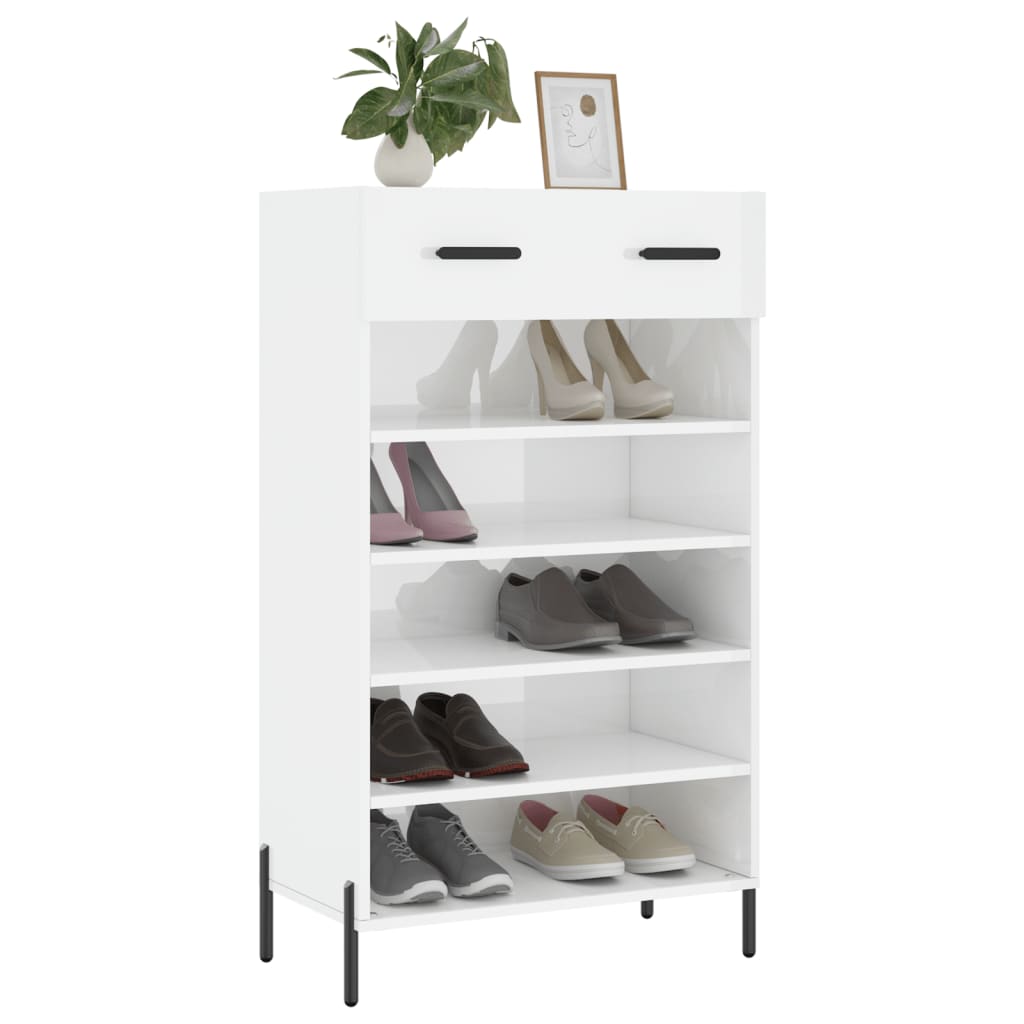 Thumbnail - vidaXL Schuhschrank Hochglanz-Weiß 60x35x105 cm Holzwerkstoff