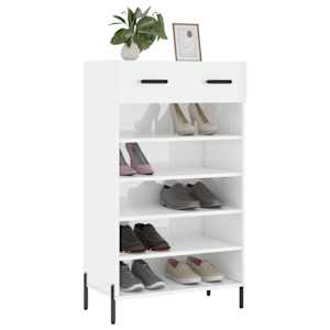 vidaXL Armoire &agrave; chaussure Blanc brillant 60x35x105 cm Bois ing&eacute;nierie