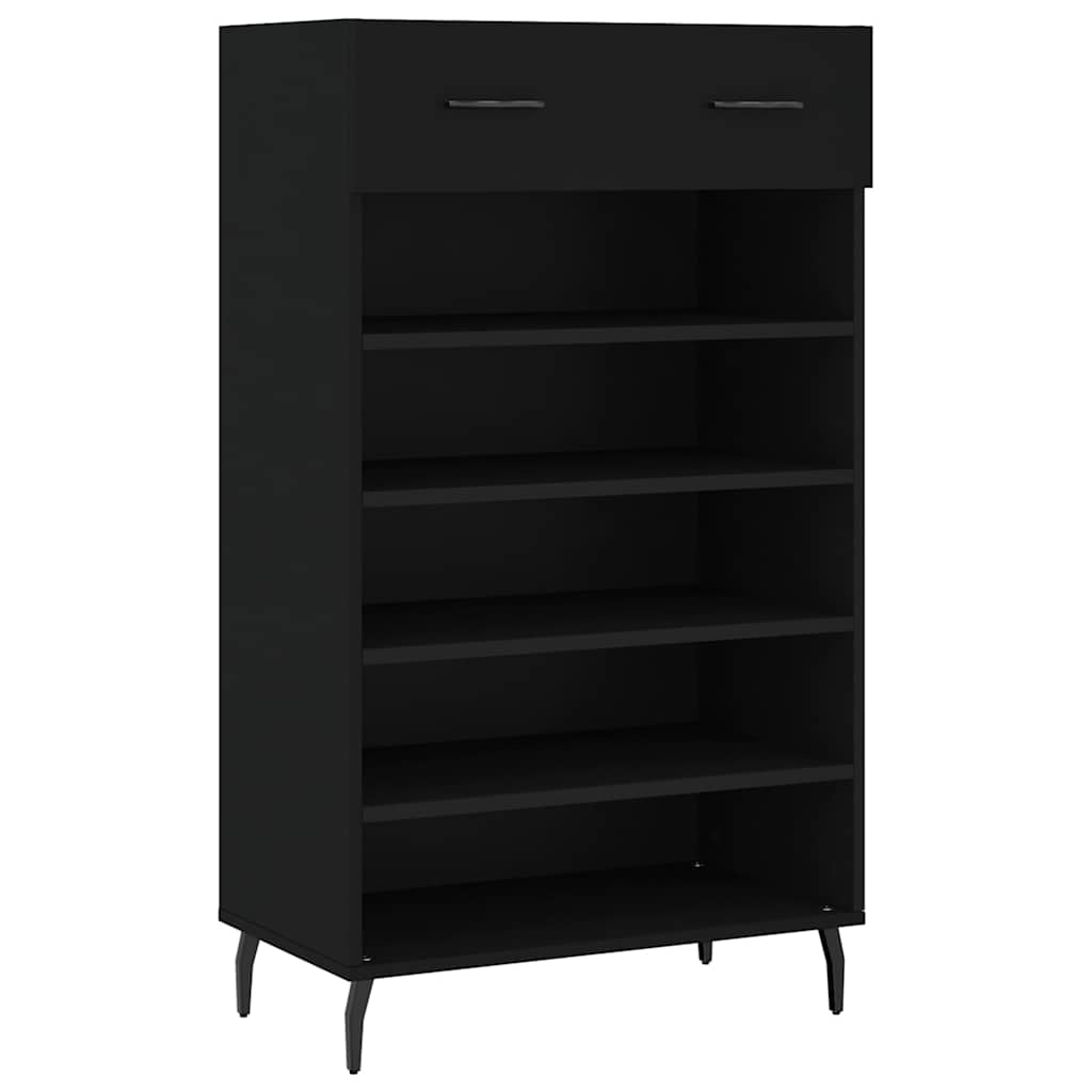 vidaXL Botník černý 60 x 35 x 105 cm kompozitní dřevo