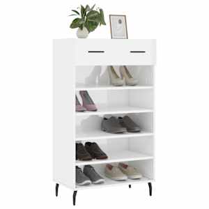 Botník bílý s vysokým leskem 60 x 35 x 105 cm kompozitní dřevo - obrázek 3