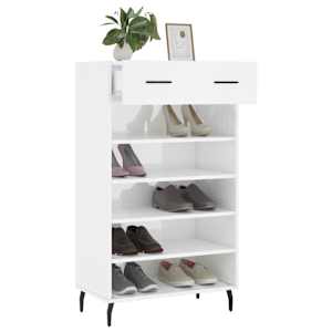 Botník bílý s vysokým leskem 60 x 35 x 105 cm kompozitní dřevo - obrázek 4