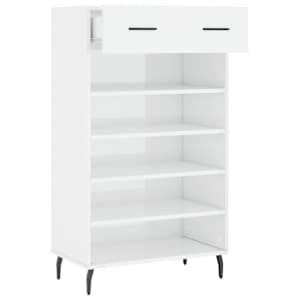 Botník bílý s vysokým leskem 60 x 35 x 105 cm kompozitní dřevo - obrázek 5