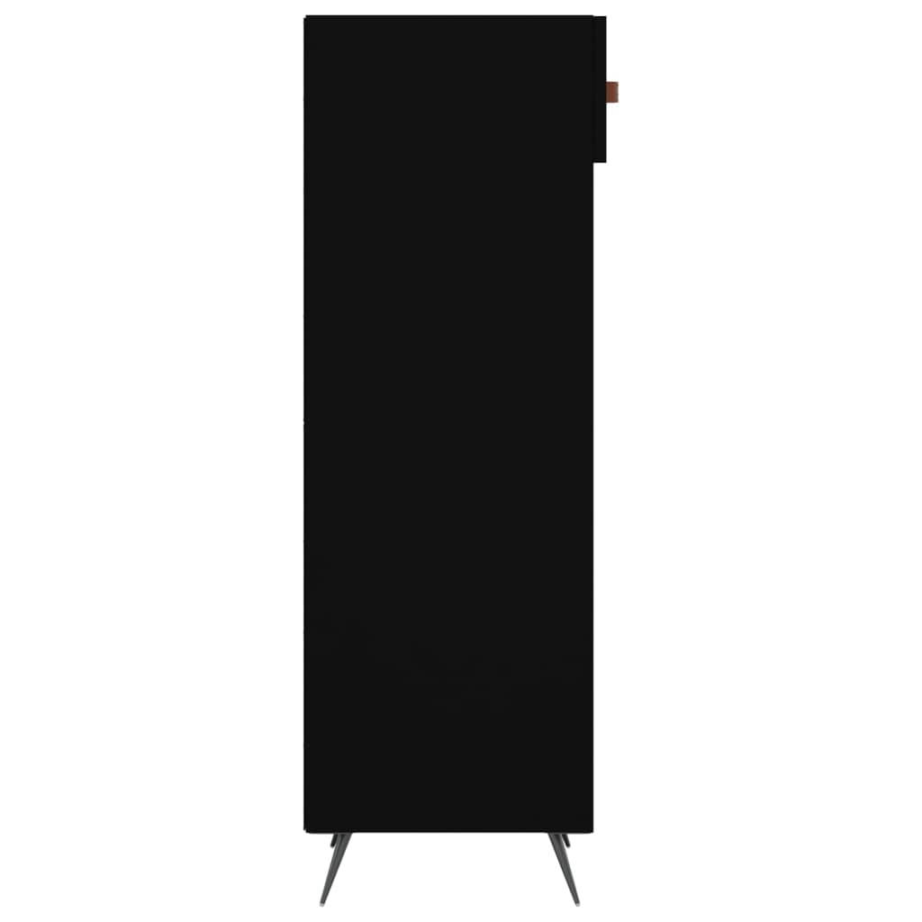 fekete szerelt fa cipőszekrény 30 x 35 x 105 cm