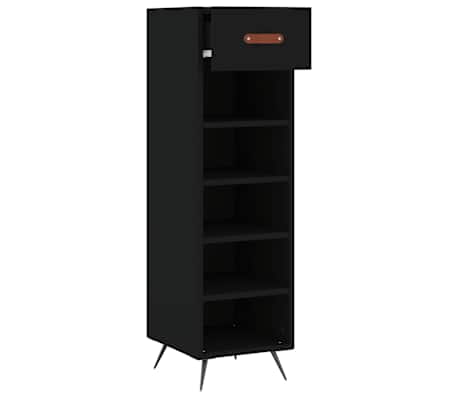 vidaXL Schoenenkast 30x35x105 cm bewerkt hout zwart