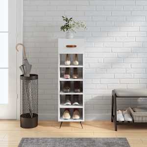 Botník bílý s vysokým leskem 30 x 35 x 105 cm kompozitní dřevo - obrázek 1