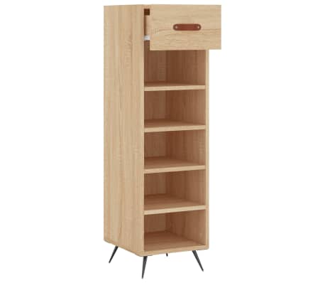 vidaXL Παπουτσοθήκη Sonoma Δρυς 30x35x105 εκ. από Επεξεργασμένο Ξύλο