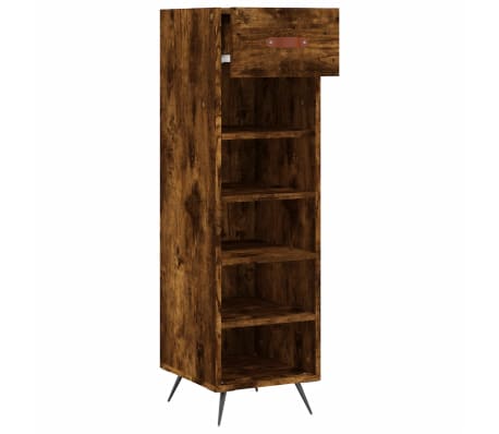 vidaXL f&uuml;st&ouml;s t&ouml;lgy sz&iacute;nű szerelt fa cipőszekr&eacute;ny 30 x 35 x 105 cm