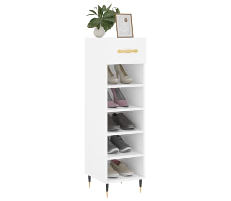 vidaXL Armoire &agrave; chaussures blanc 30x35x105 cm bois d'ing&eacute;nierie