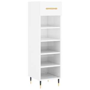 Botník bílý s vysokým leskem 30 x 35 x 105 cm kompozitní dřevo - obrázek 2