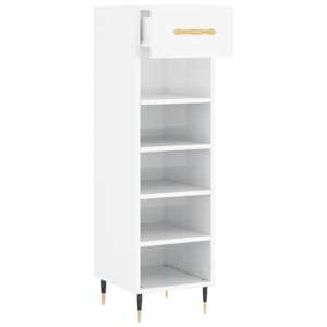 Botník bílý s vysokým leskem 30 x 35 x 105 cm kompozitní dřevo - obrázek 5