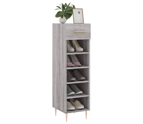 vidaXL Shoe Cabinet Grey Sonoma 30x35x105 cm Engineered Wood