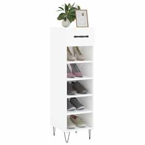 vidaXL Schuhschrank Hochglanz-Wei&szlig; 30x35x105 cm Holzwerkstoff