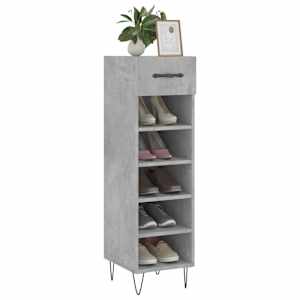 vidaXL Shoe Cabinet Concrete Grey 30x35x105 cm Engineered Wood