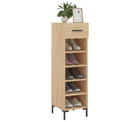 vidaXL Armoire &agrave; chaussures ch&ecirc;ne sonoma 30x35x105cm bois d'ing&eacute;nierie