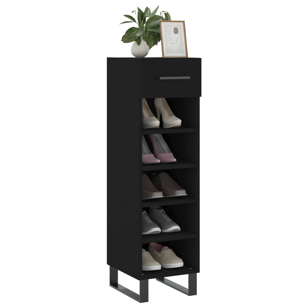 Thumbnail - vidaXL Schuhschrank Schwarz 30x35x105 cm Holzwerkstoff