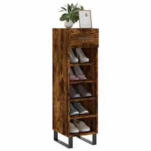 vidaXL Pantofar, stejar afumat, 30x35x105 cm, lemn compozit