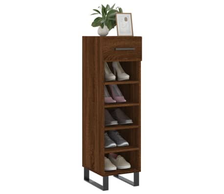 vidaXL Spintelė batams, ruda ąžuolo, 30x35x105cm, apdirbta mediena