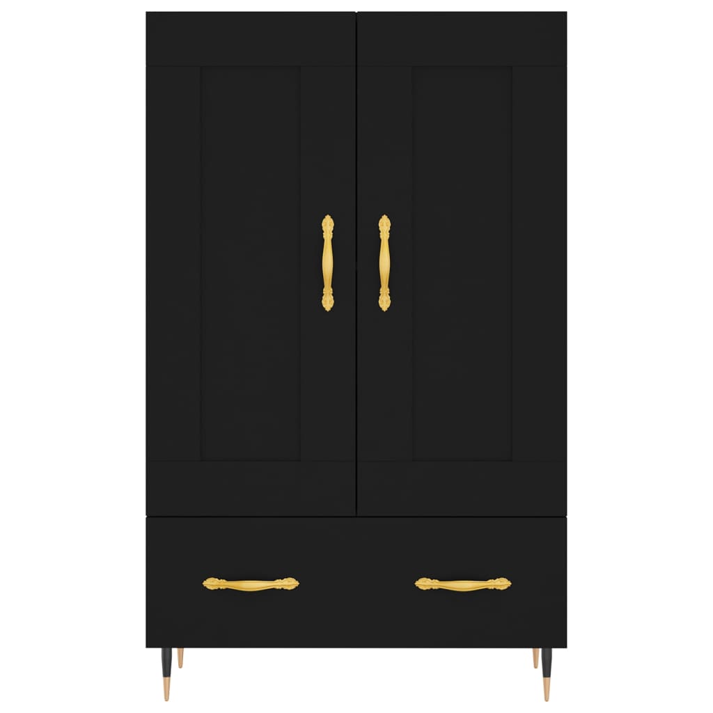 Visoka komoda crna 69,5 x 31 x 115 cm od konstruiranog drva