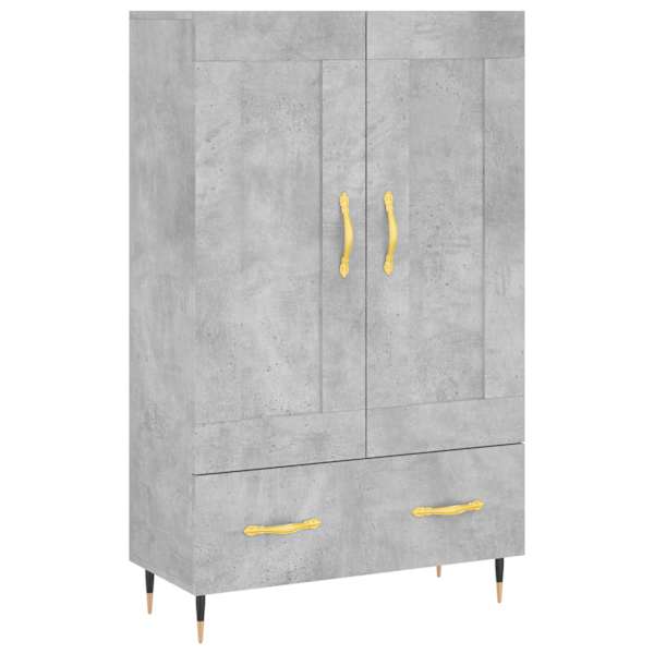 vidaXL k&otilde;rge kapp, betoonhall, 69,5 x 31 x 115 cm, tehispuit