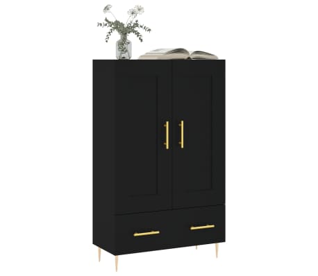 vidaXL Highboard svart 69,5x31x115 cm konstruert tre