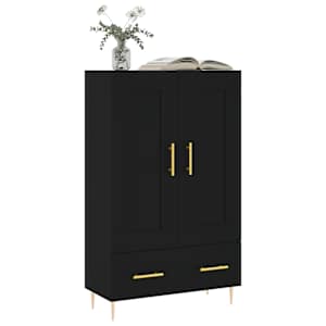 vidaXL Highboard svart 69,5x31x115 cm konstruert tre