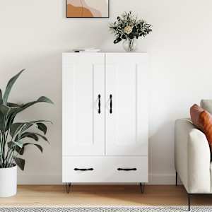 Visoka omara bela 69,5x31x115 inženirski les