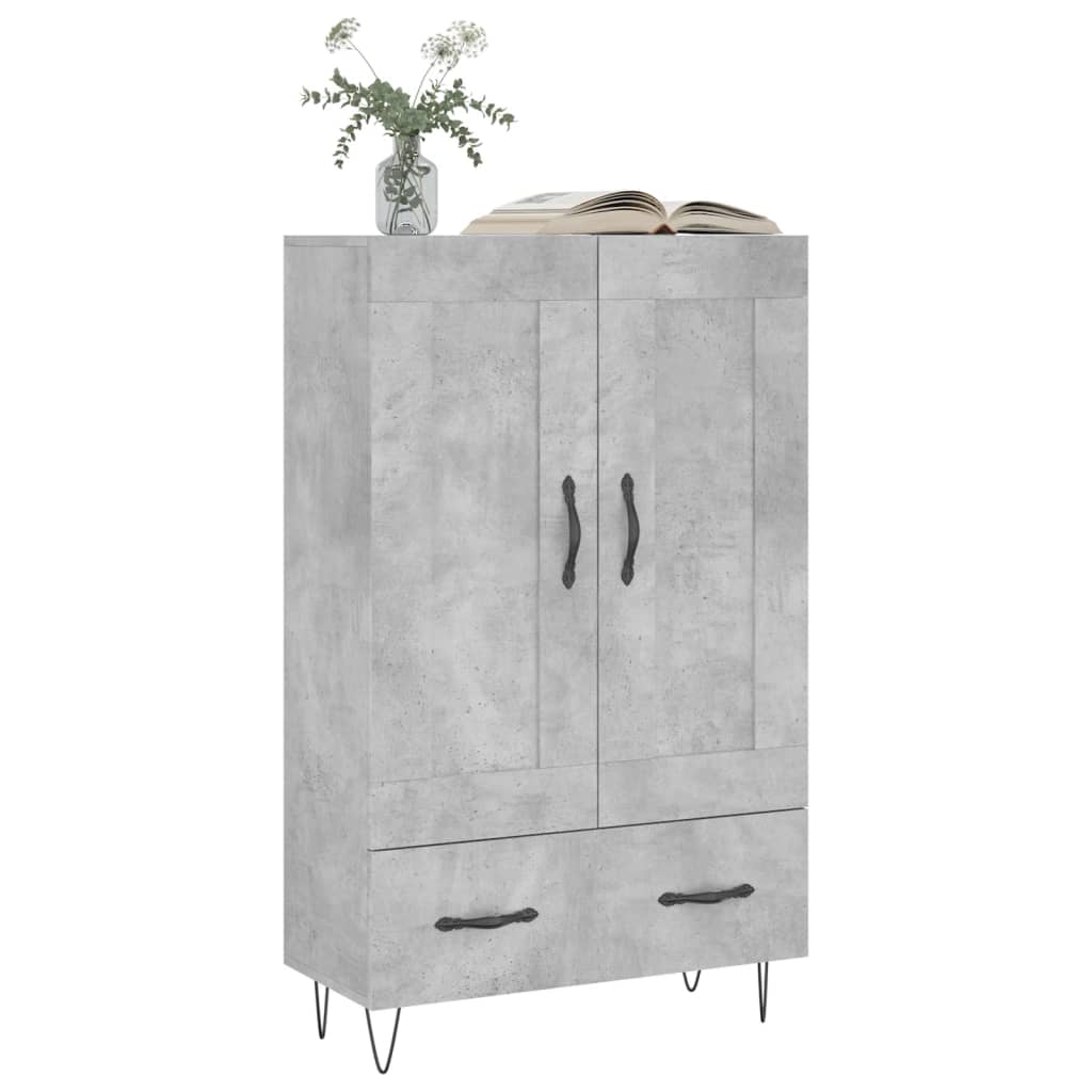 vidaXL Dulap înalt, gri beton, 69,5x31x115 cm, lemn compozit