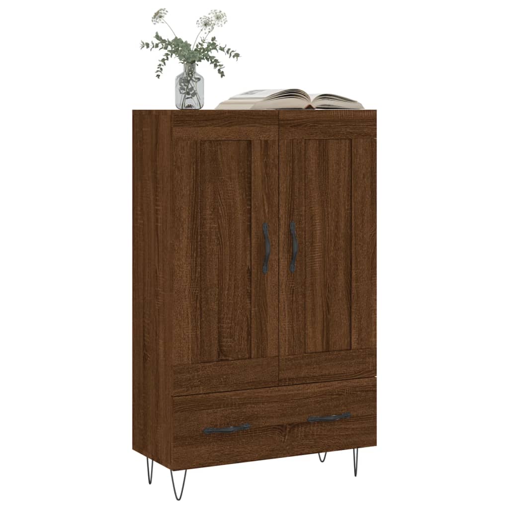 vidaXL Hoge kast 69,5x31x115 cm bewerkt hout bruin eikenkleur afbeelding