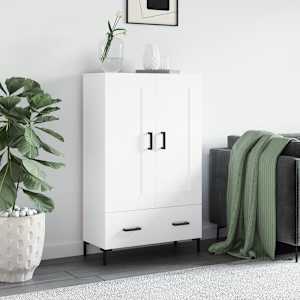Skříň highboard bílá 69,5 x 31 x 115 cm kompozitní dřevo - obrázek 1