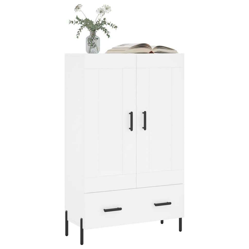 vidaXL Hoge kast 69,5x31x115 cm bewerkt hout wit afbeelding