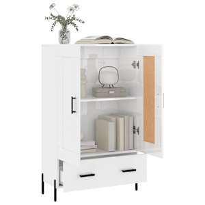 Skříň highboard lesklá bílá 69,5 x 31 x 115 cm kompozitní dřevo - obrázek 4