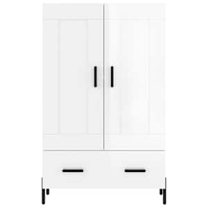 Skříň highboard lesklá bílá 69,5 x 31 x 115 cm kompozitní dřevo - obrázek 5