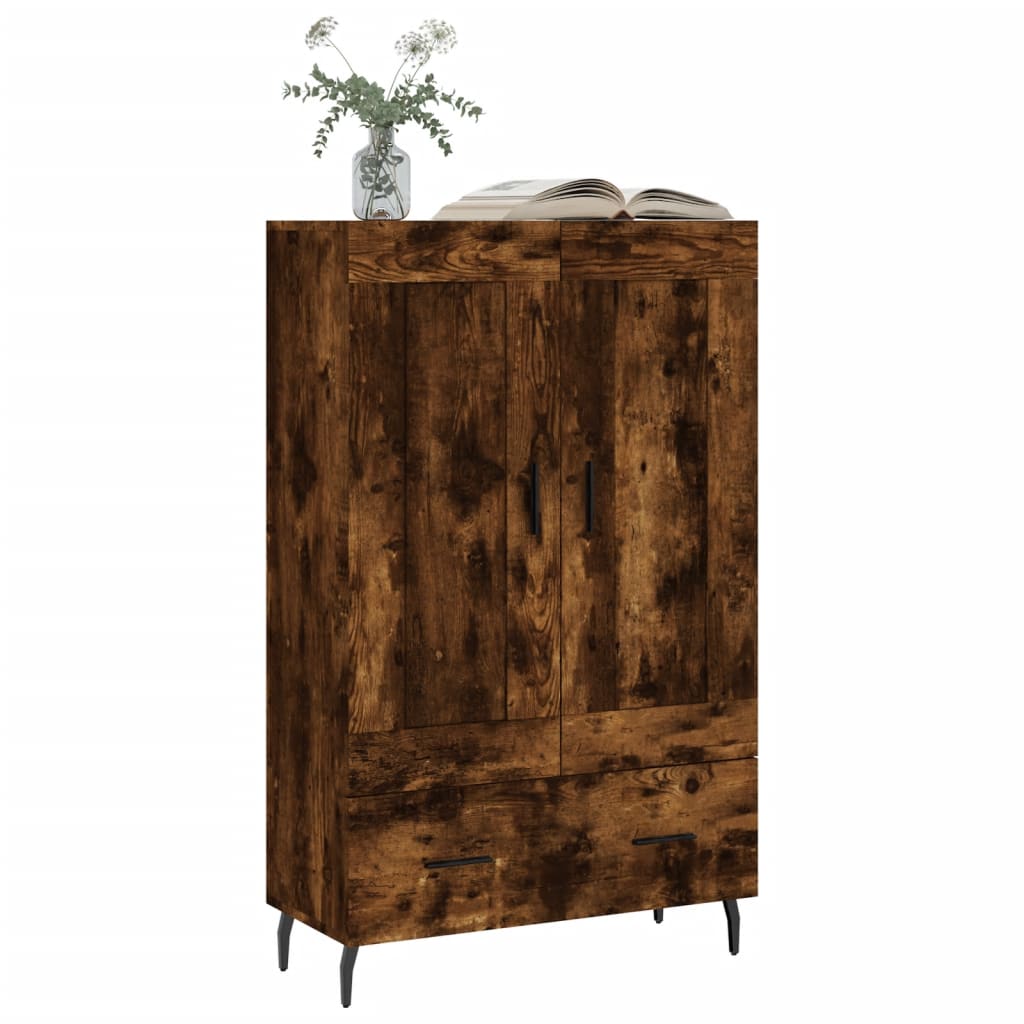 vidaXL Buffet haut chêne fumé 69,5x31x115 cm bois d'ingénierie