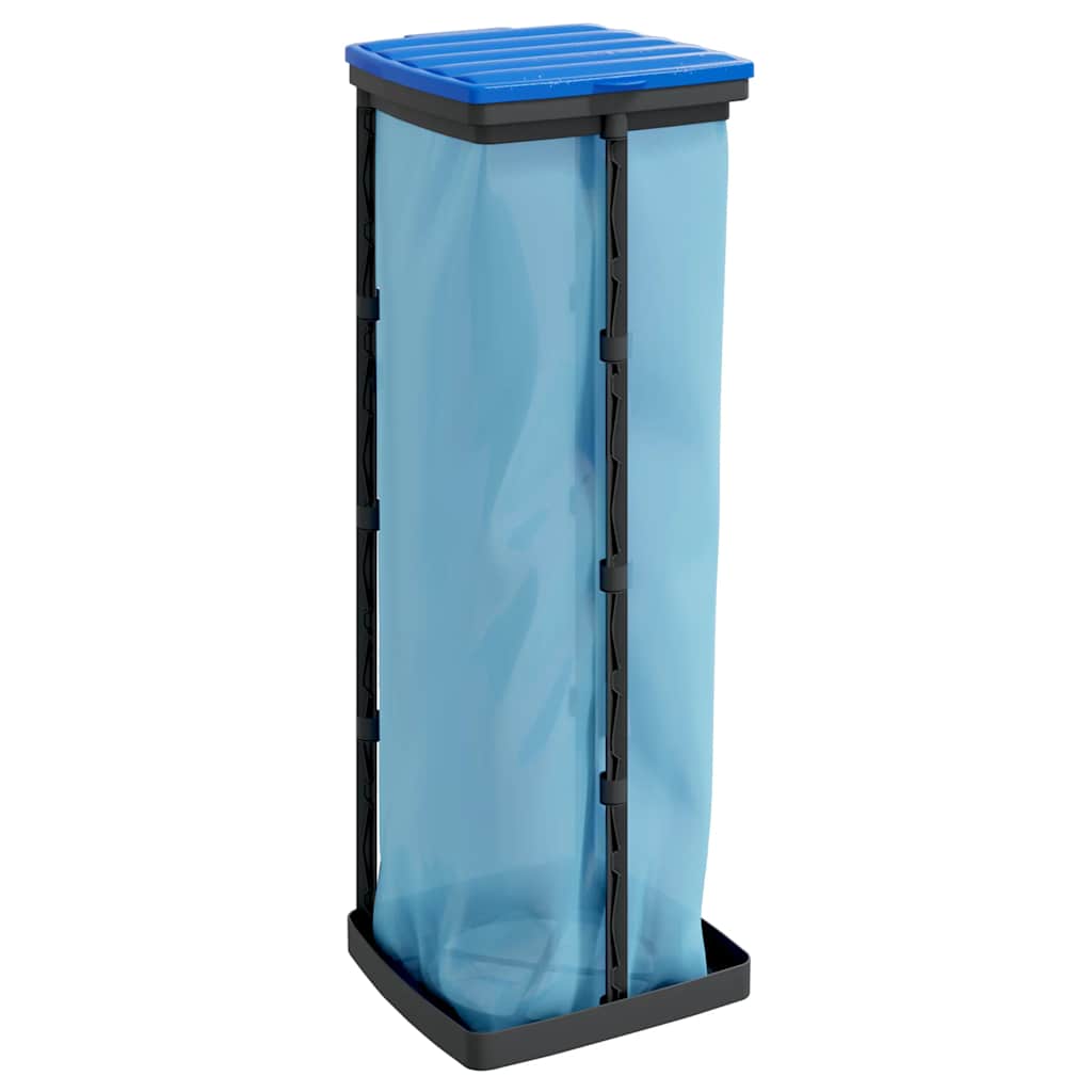vidaXL Suporturi saci de gunoi, 2 buc., negru și albastru, 120 L, PP