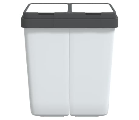 vidaXL Cubo de basura doble blanco 2x25 L